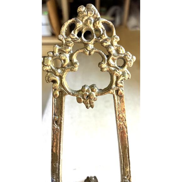 Vintage Art Display Easel Ornate Brass Metal Picture Stand 8.5” Andrea By Sadek - Picture 5 of 11